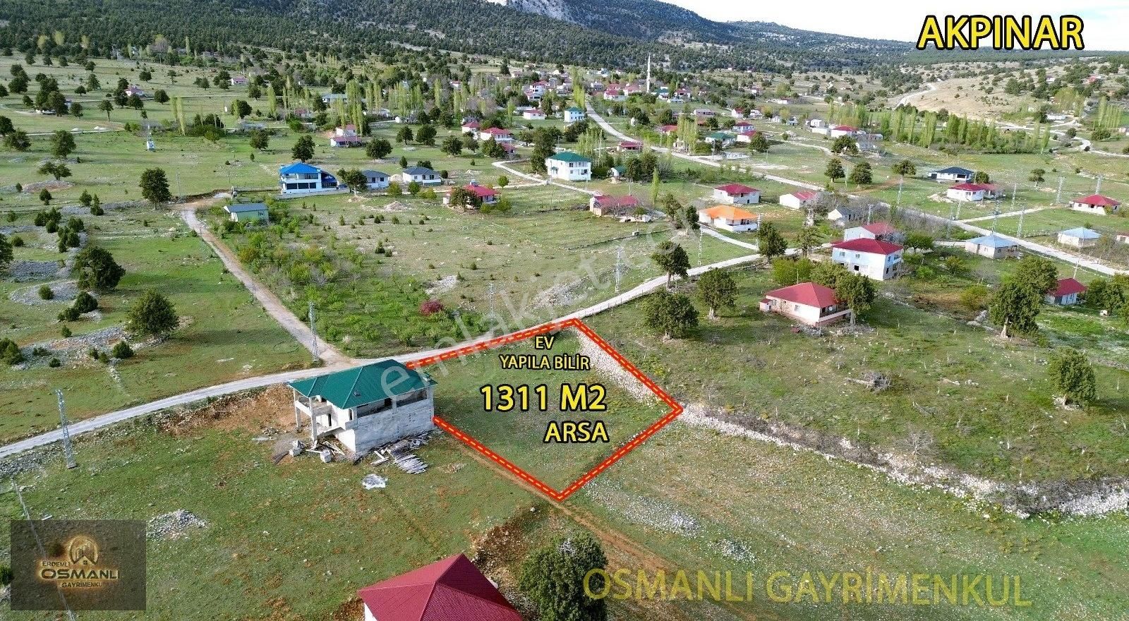 Erdemli Akpınar Satılık 1311 M2 Villa İmarlı Arsa