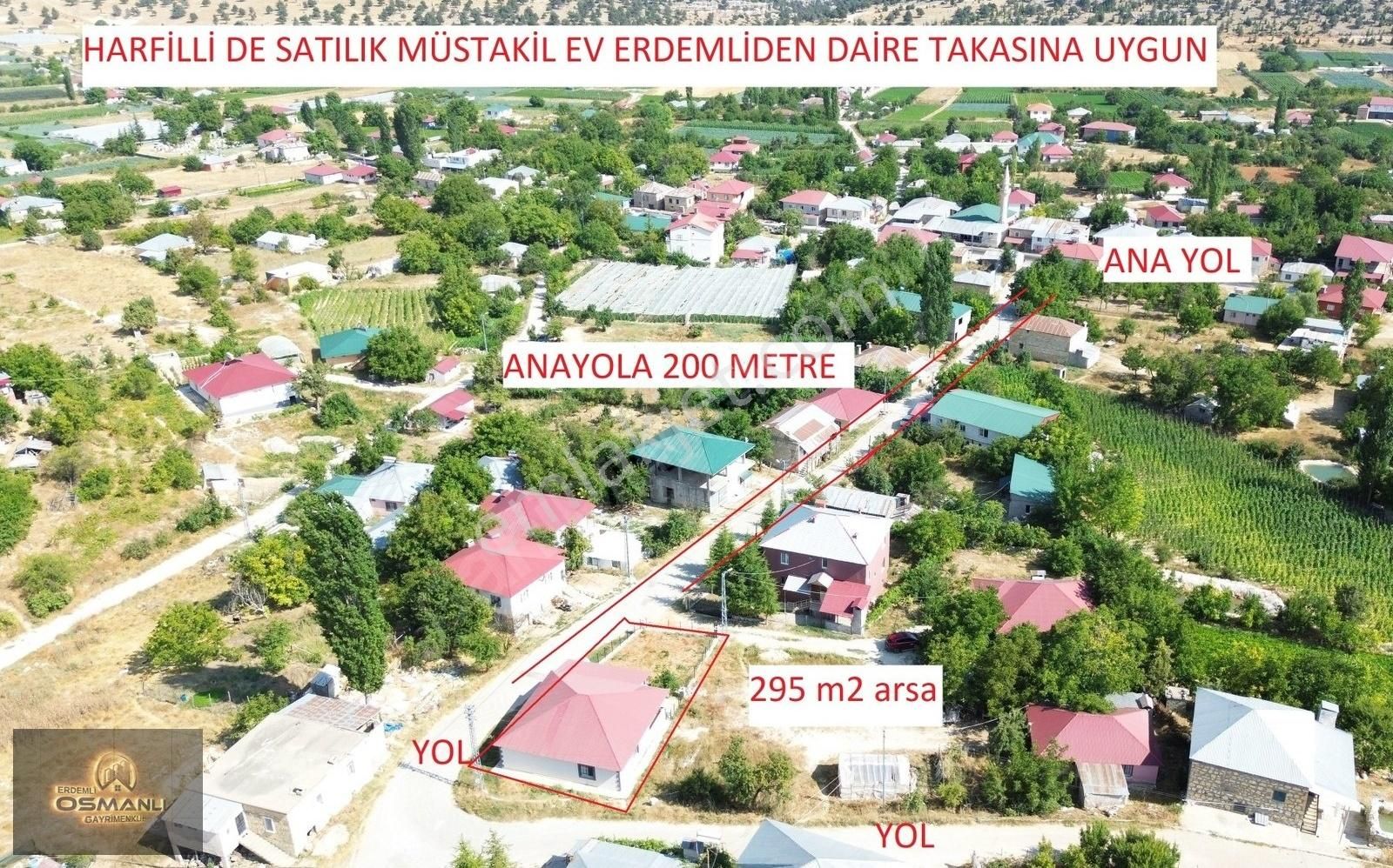 Erdemli Harfilli Satılık2+1 Müstakil Ev Kısmı Eşya295 M2 Arsası