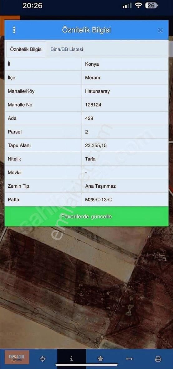 Enes Acur' Dan Hatunsaray Da 23.355 M2 Müstakil Tarla