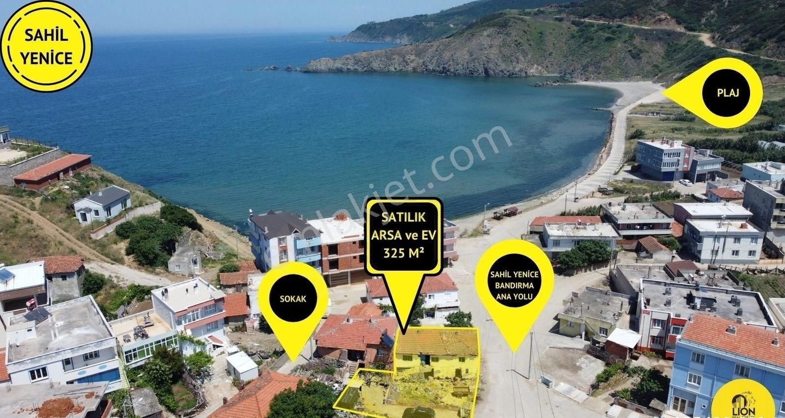 Bandırma Sahil Yenice'de İçinde Yapı Bulunan,köy İmarlı Satılık 325m² Arsa