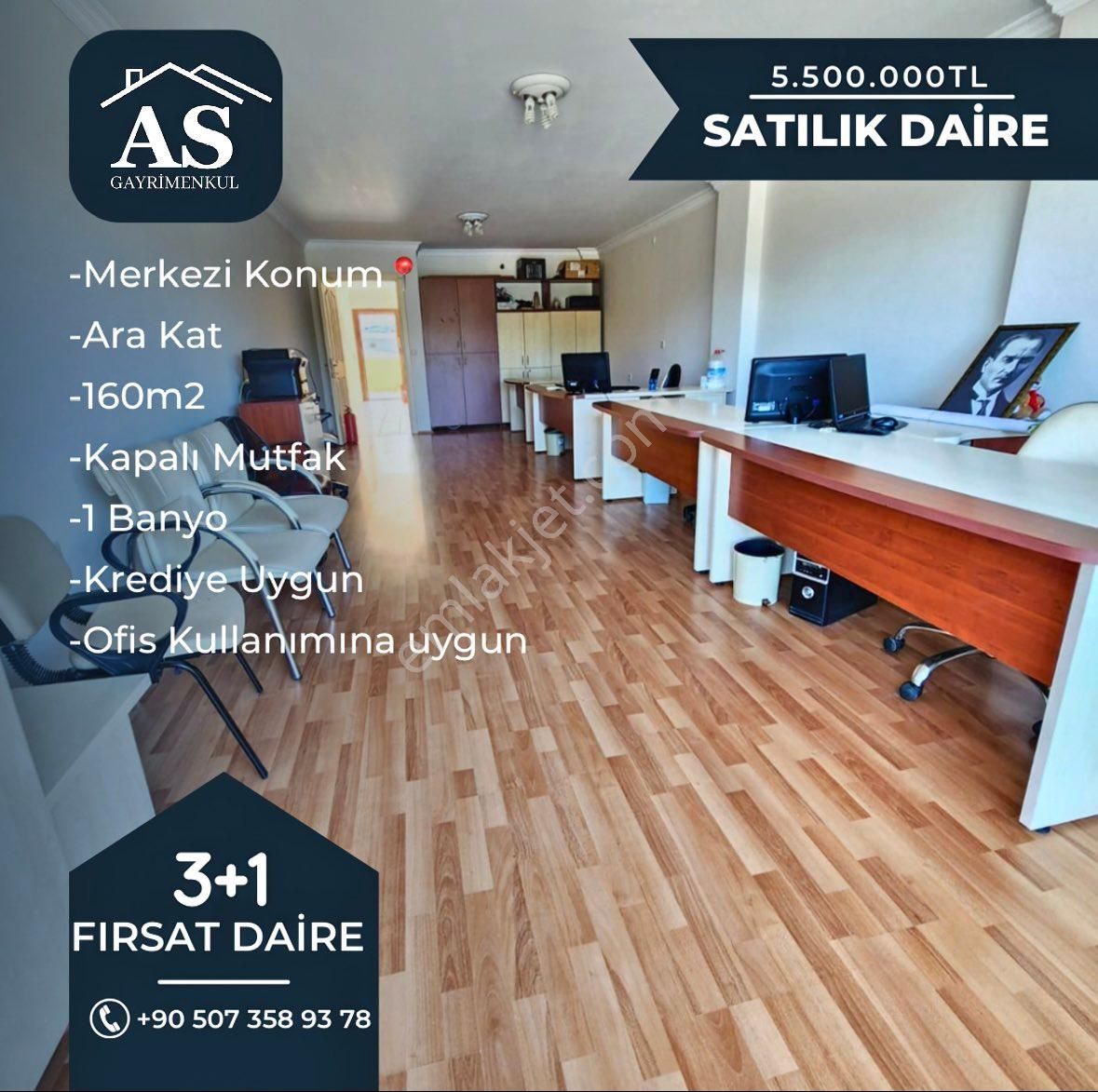 3+1 Merkezde Önü Açık Şuanda Ofis Amaçlı Kullanılıyor Geniş Ferah Daire