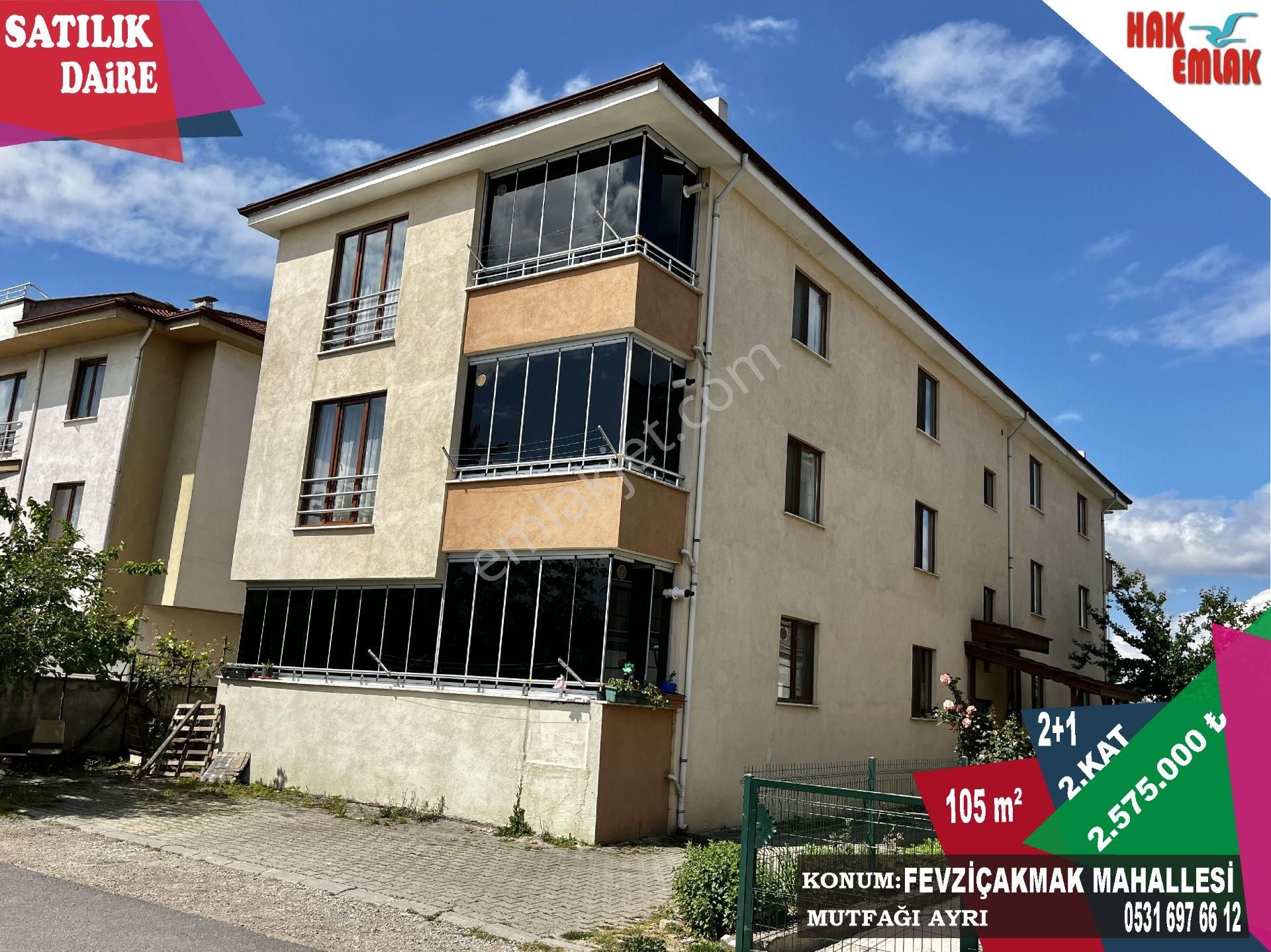 Hak Emlak'tan Fevziçakmak Mah.de Merkezi Konumda Geniş Ve Kullanışlı 2+1 Satılık Daire