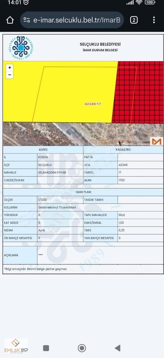 Emlakyap Tan Selahaddin Eyyubi Mah De Satılık Konut+ticari Arsa
