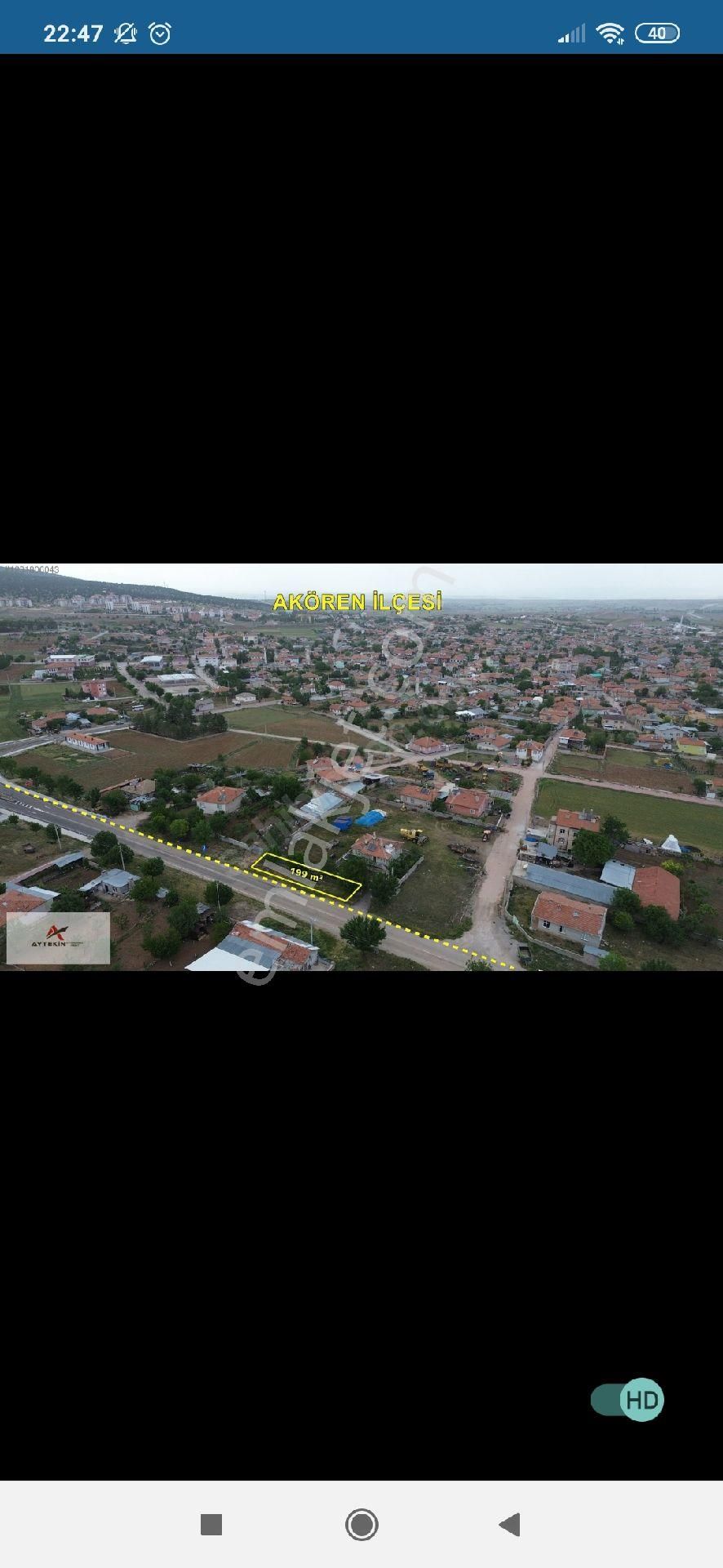 Konya Akören İlçe Merkezinde Konut İmarlı Arsa