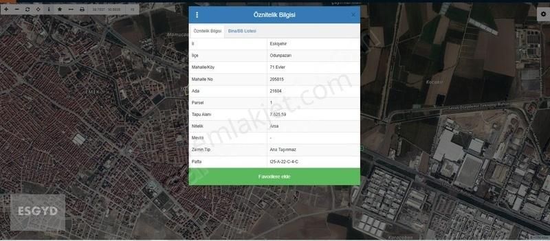 Esgyo'dan Osb Girişi Çevre Yoluna Cepheli 7.625 M2 Kiralık Arsa