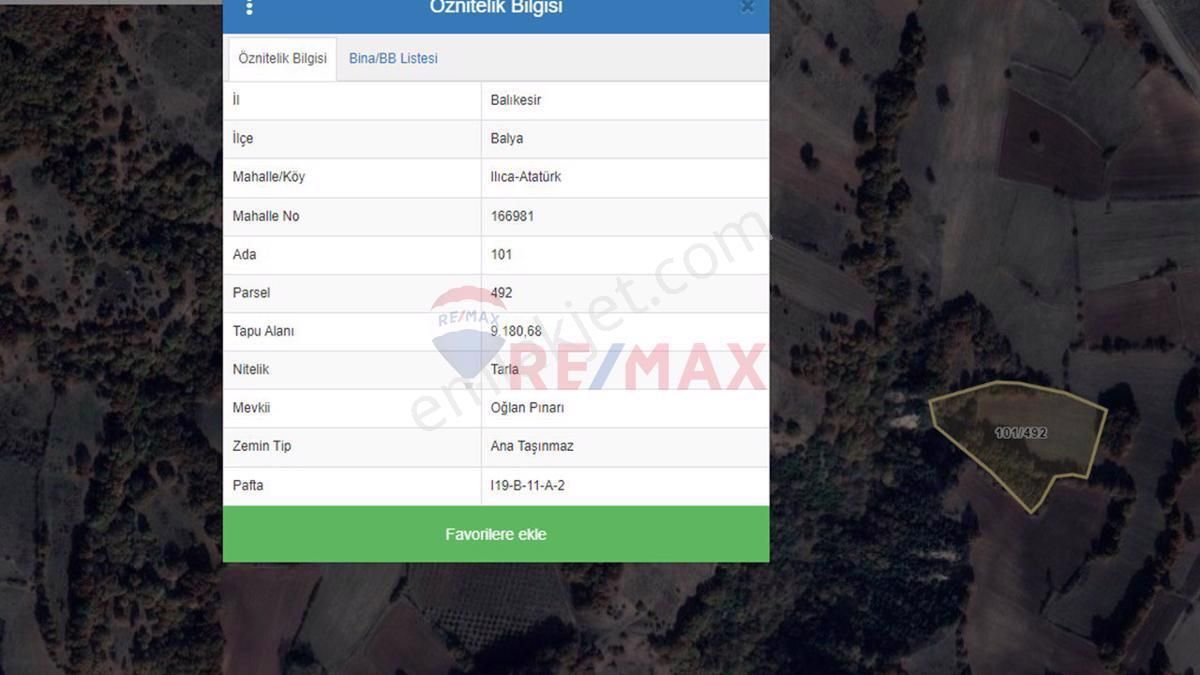 Re/max İnciden Balya Ilıca'da Satılık 25.808 M2 Tarla