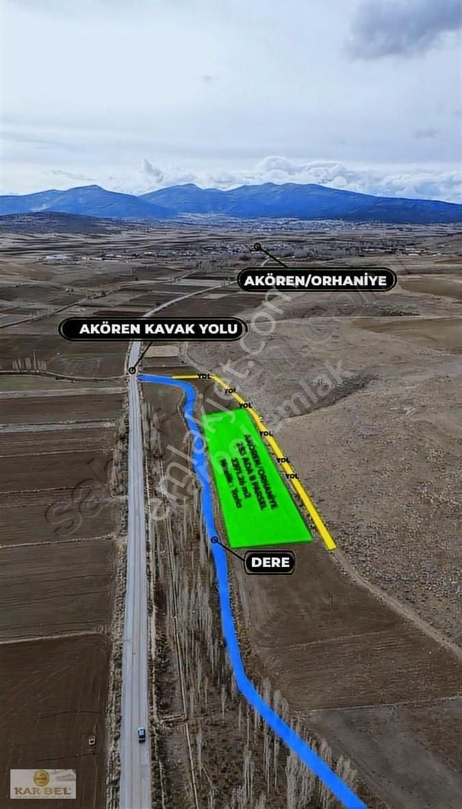 Akören Orhaniye Kavak Yolu Satılık Müstakil Dere Kenarı Tarla