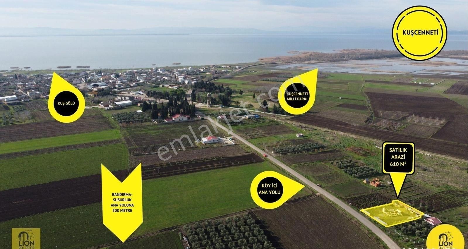 🟡⚫bandırma Kuşcenneti'nde Anayola Cepheli,göle Yakın Satılık 610 M² Arsa⚫🟡