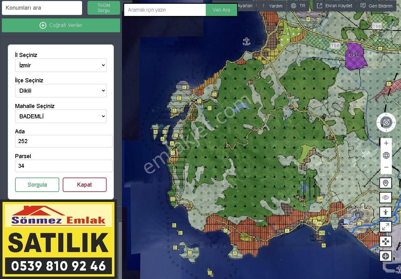 İzmir Dikili Bademli,de Satılık Denize Nazır 1697m2 Zeytinli Tarla - Görsel 14