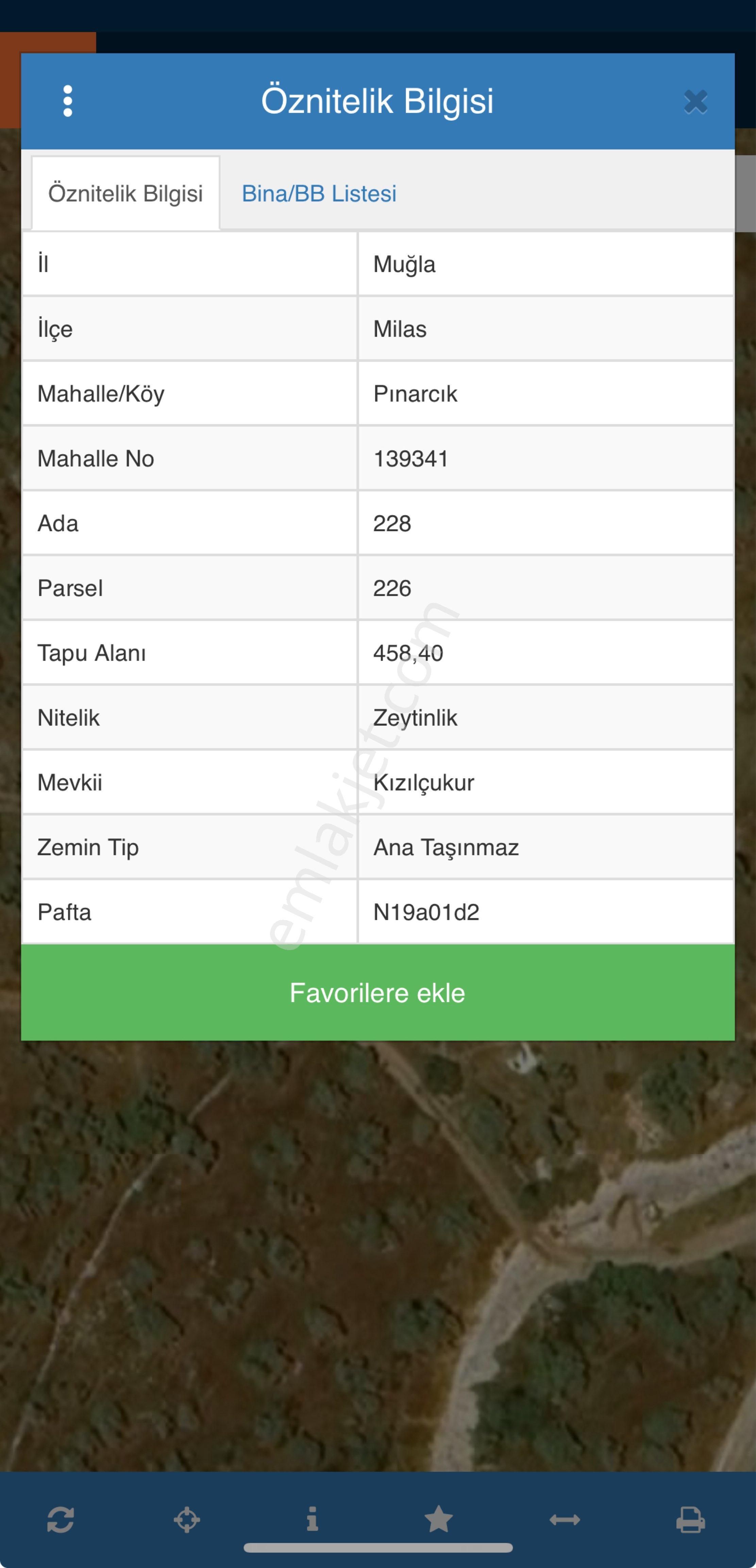 Muğla Milas Pınarcık’da Satıllık 458m2 Zeytinlik