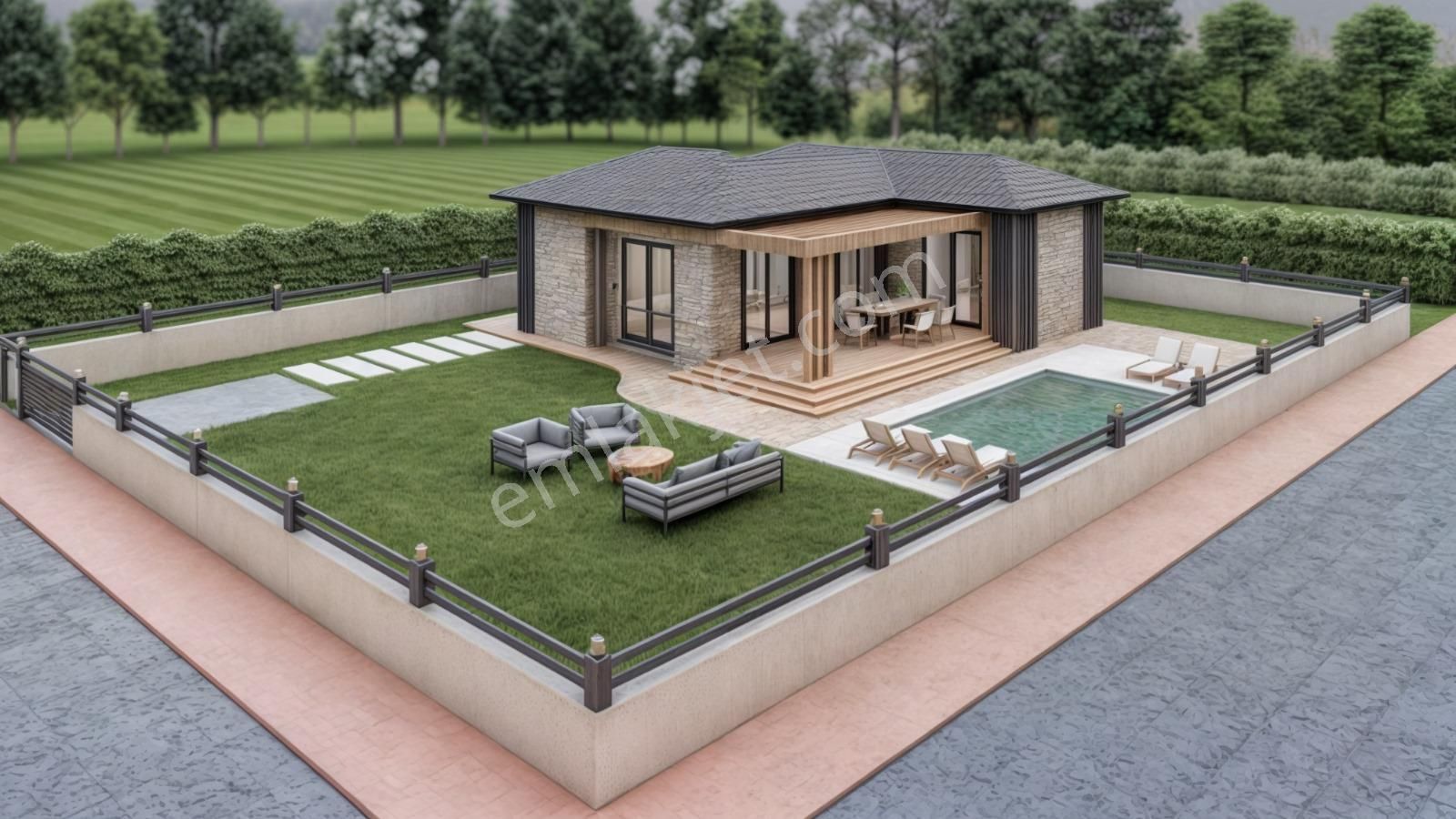 Rota Köyceğiz Gayrimenkul'den Toparlar'da 500m² Arsa'da 85m² Tek Kat Havuzlu Müstakil Ev