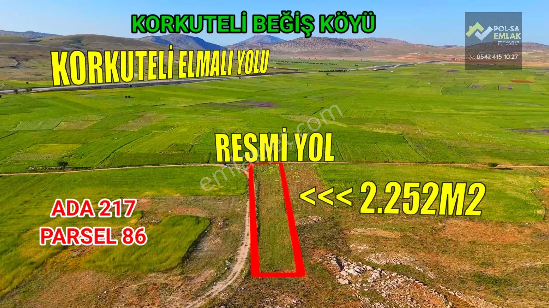 ✅korkuteli✅beğiş De ✅satılık 2.252m2 Tarla✅resmi Yol Var✅
