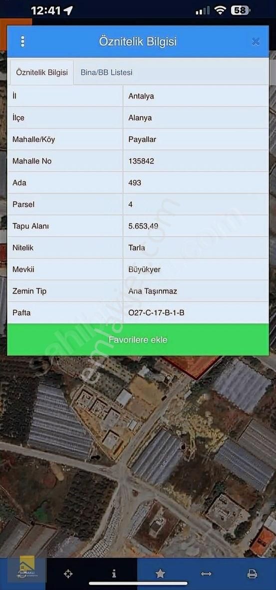Payallar Da Denize 450 Mt 942mt2 Arsamız Satılık