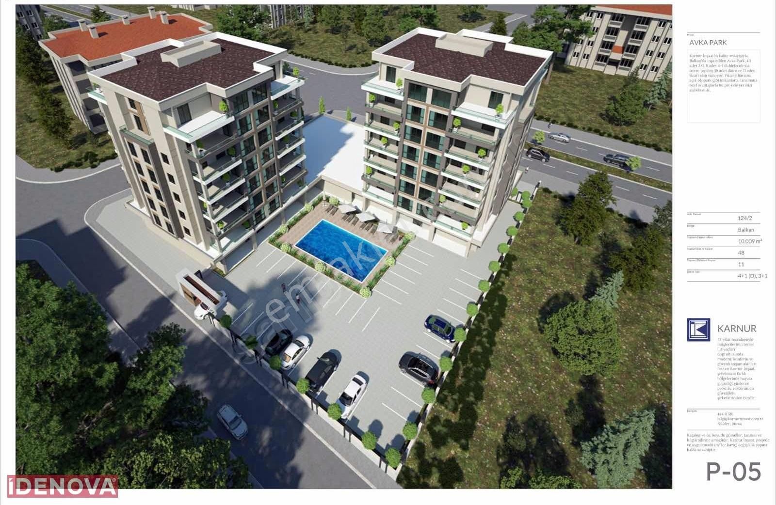 İdenova'dan Karnur Avka Park'ta Bulvara Cephe Satılık 3+1 Daire