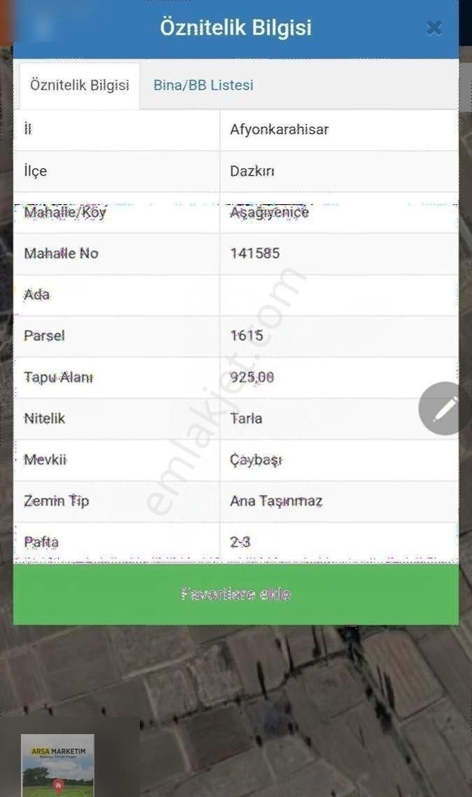 Afyon Dazkırı Aşağıyenice Köyü Yola Cepheli Uygun Fiyatlı Tarla
