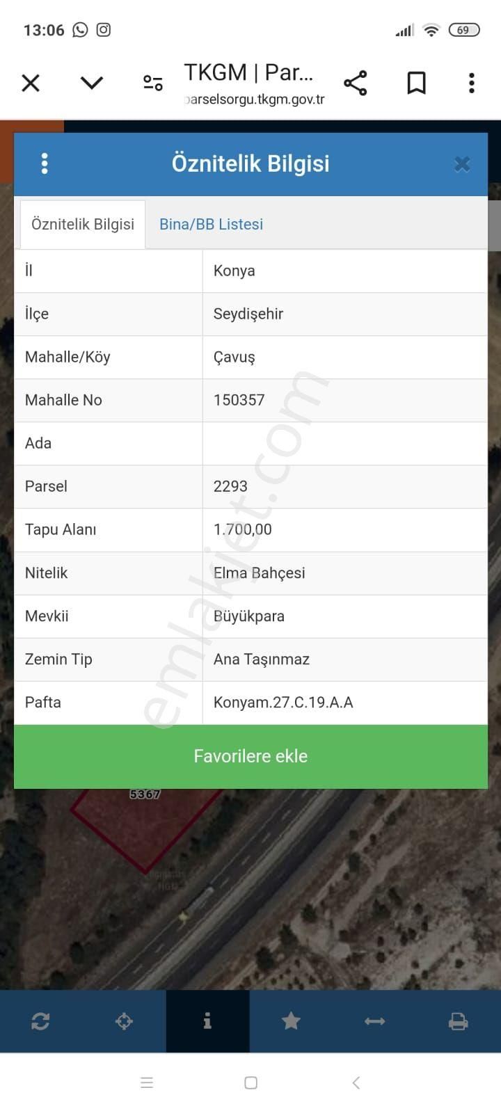 Konya Seydişehir Çavuşda Konya Yoluna Sıfır