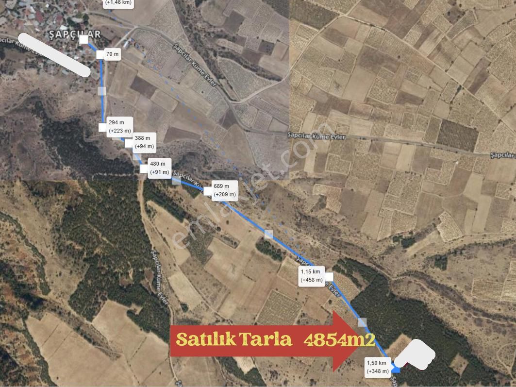 Hierapolis'den Denizli Çal Şapcılar Köyünde Satılık 4854m2 Yatırımlık Tarla - Görsel 3