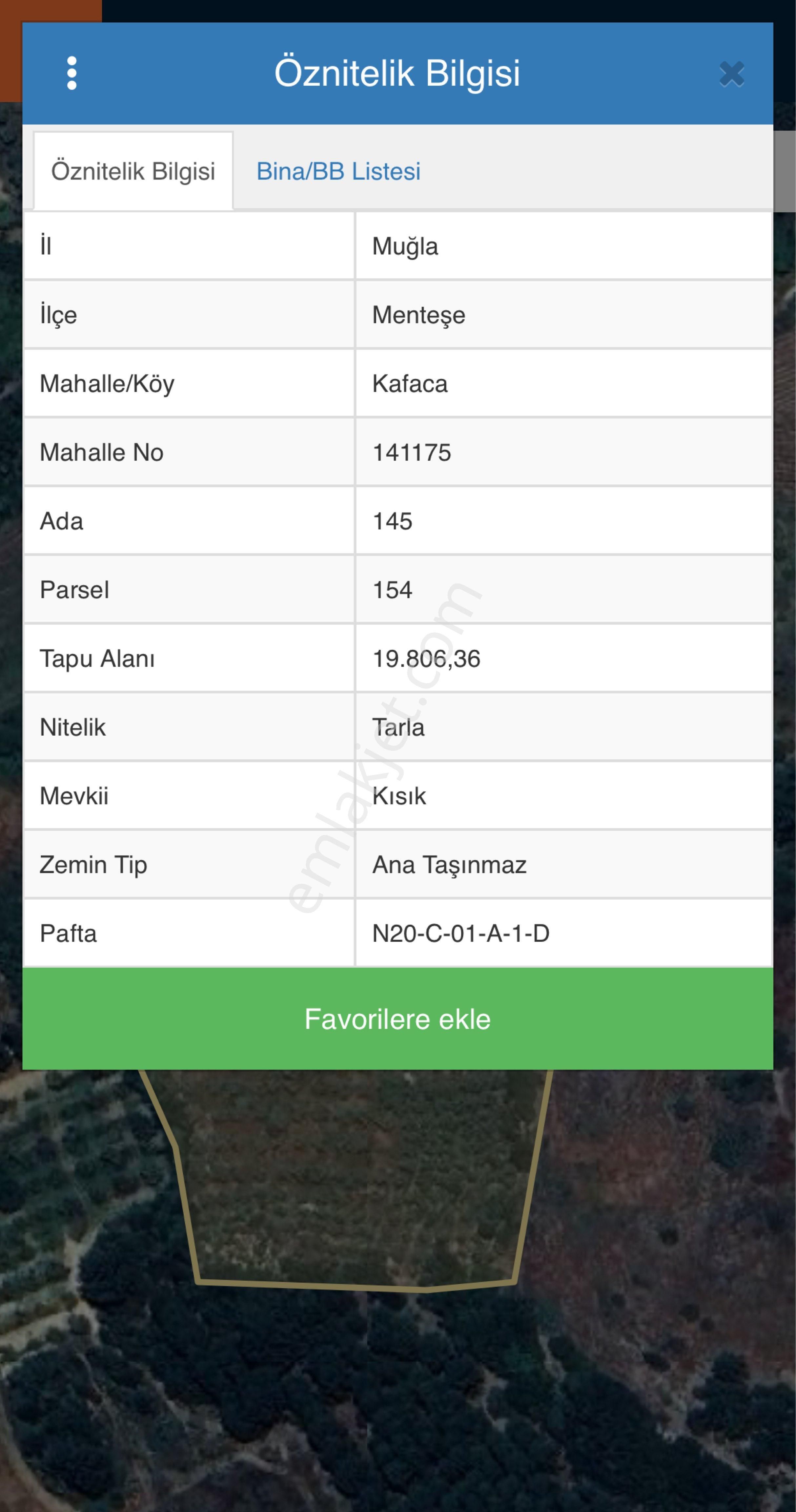 Muğla Menteşe Kafaca Mah. Satılık 19 Dönüm Tarla