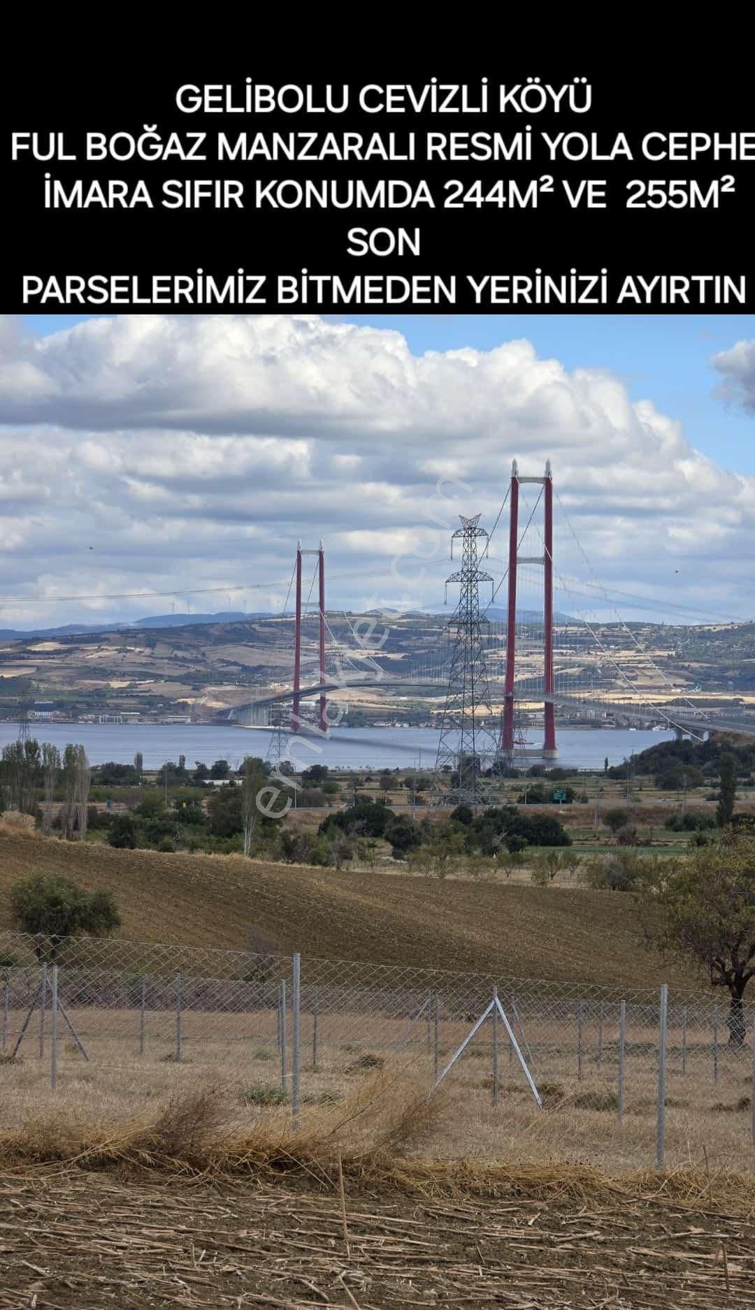 Gelibolu Cevizlide Full Köprü Boğaz Manzaralı Parseller