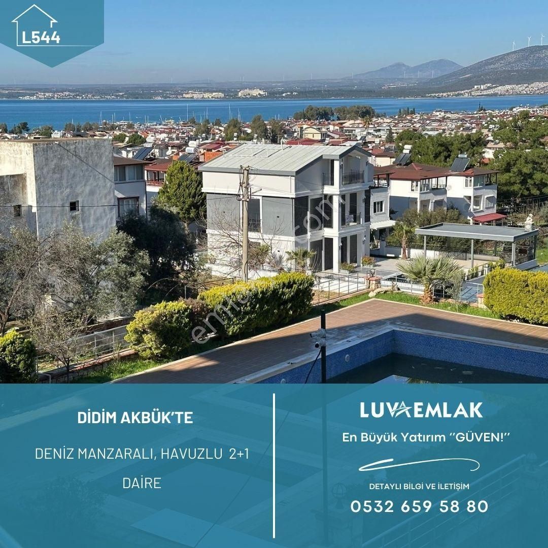 Didim Akbük'te Deniz Ve Doğa Manzaralı , Havuzlu 2+1 Daire