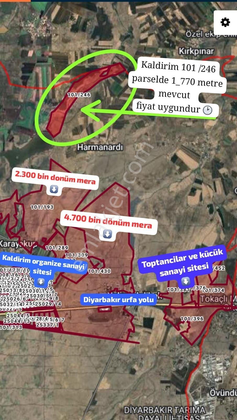 Diyarbakır Kayapinar Kaldirim 101/246 Organize Sanayi Bölgesinde 1.700 Metre Mevcut Geleçegi Parlak