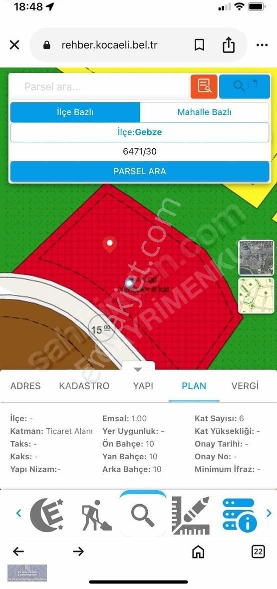 Gebze Toki Yanı&emlak Konut Karşısı 244m2 Ticari İmarlı Arsa