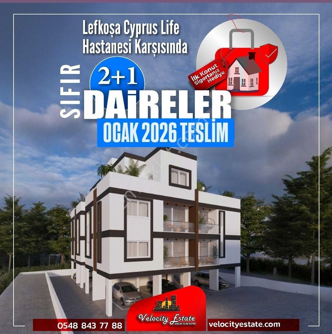 Lefkoşa Cyprus Life Hastanesi Karşısında Projeden Satılık 2+1 Ocak 2026 Teslım Daireler