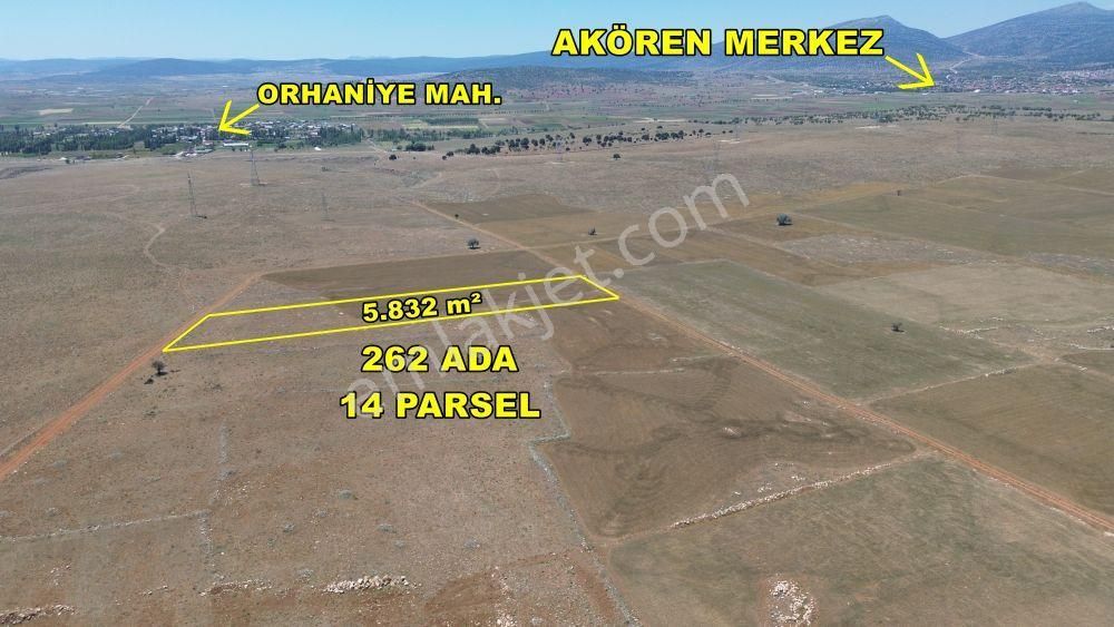 Konya / Akören / Orhaniye 5.832 M² Tek Tapu Fırsat Tarla