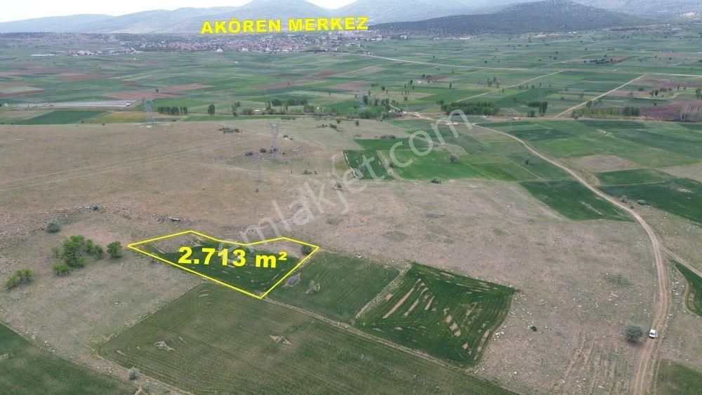 Konya / Akören / Orhaniye Mahallesinde 2.713 M² Müstakil Tapulu Tarla