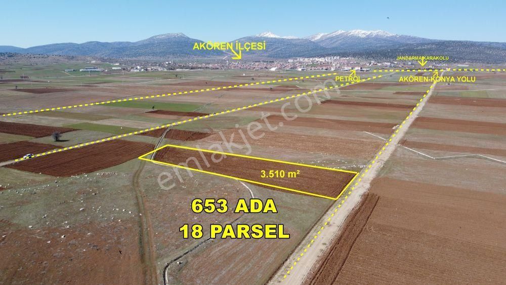Konya / Akören / Tülce 3.510 M² Müstakil Tarla