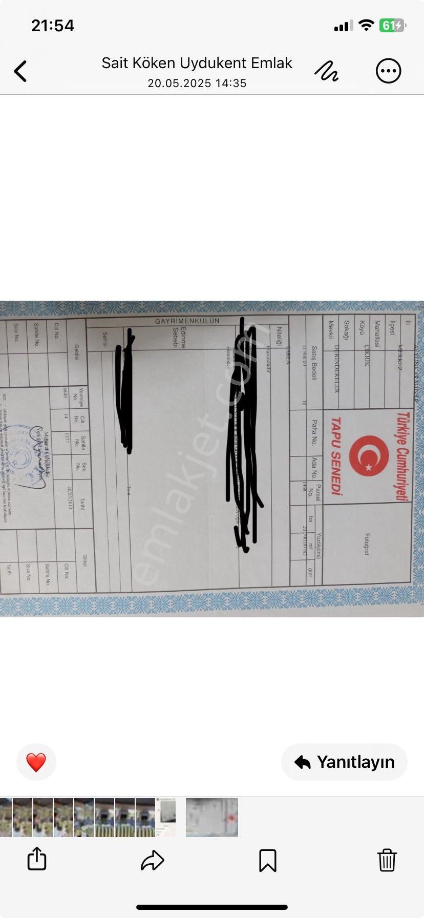 Uydukent Emlaktan Satılık Tarla/ Çıkrık Köyü