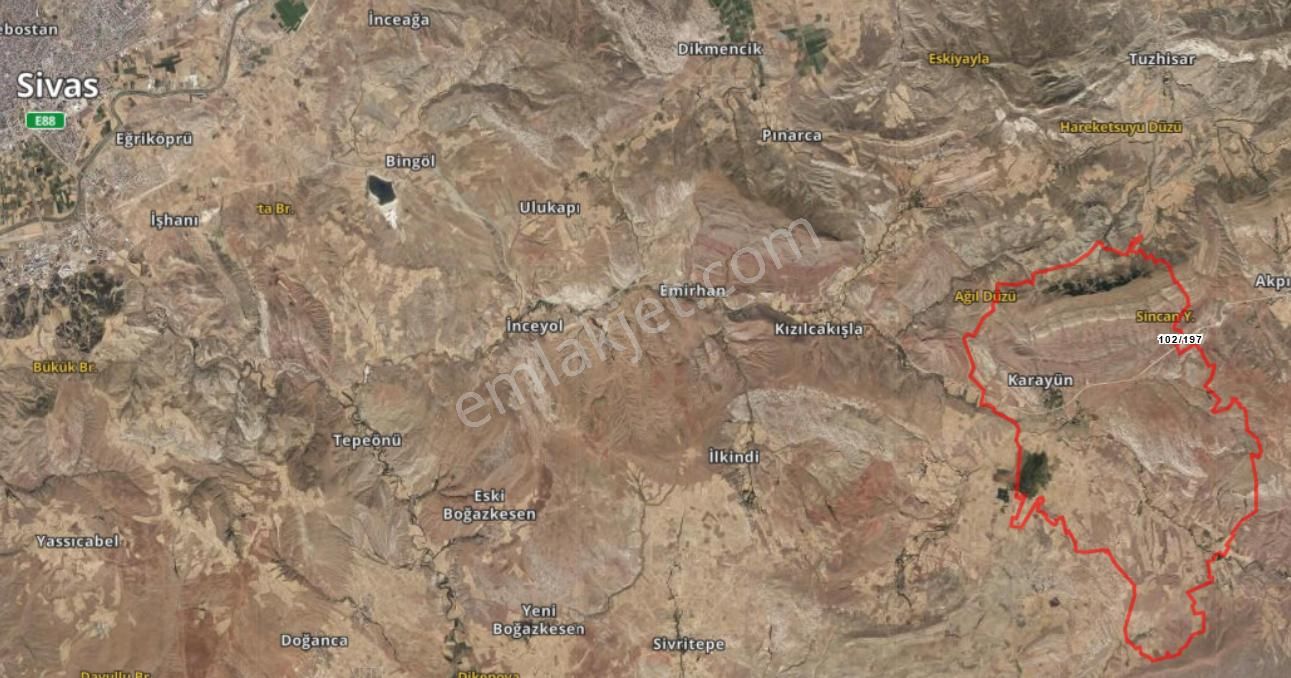 Sivas Satılık Tarla - Karayün Köyü 2108m2