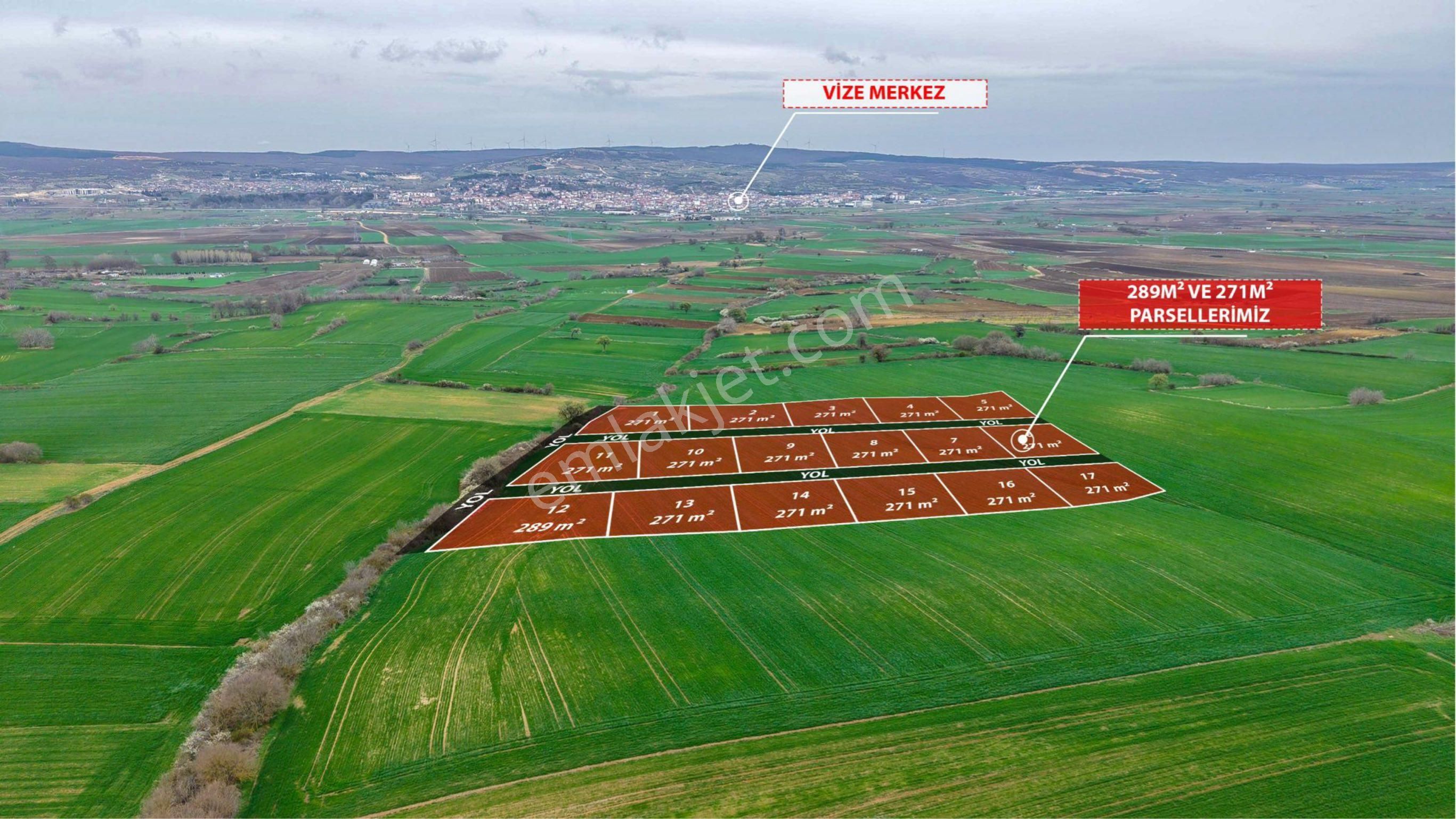 Kırklareli Vize Devlet Mahallesi 271 M2 Satılık Hisseli Parseller