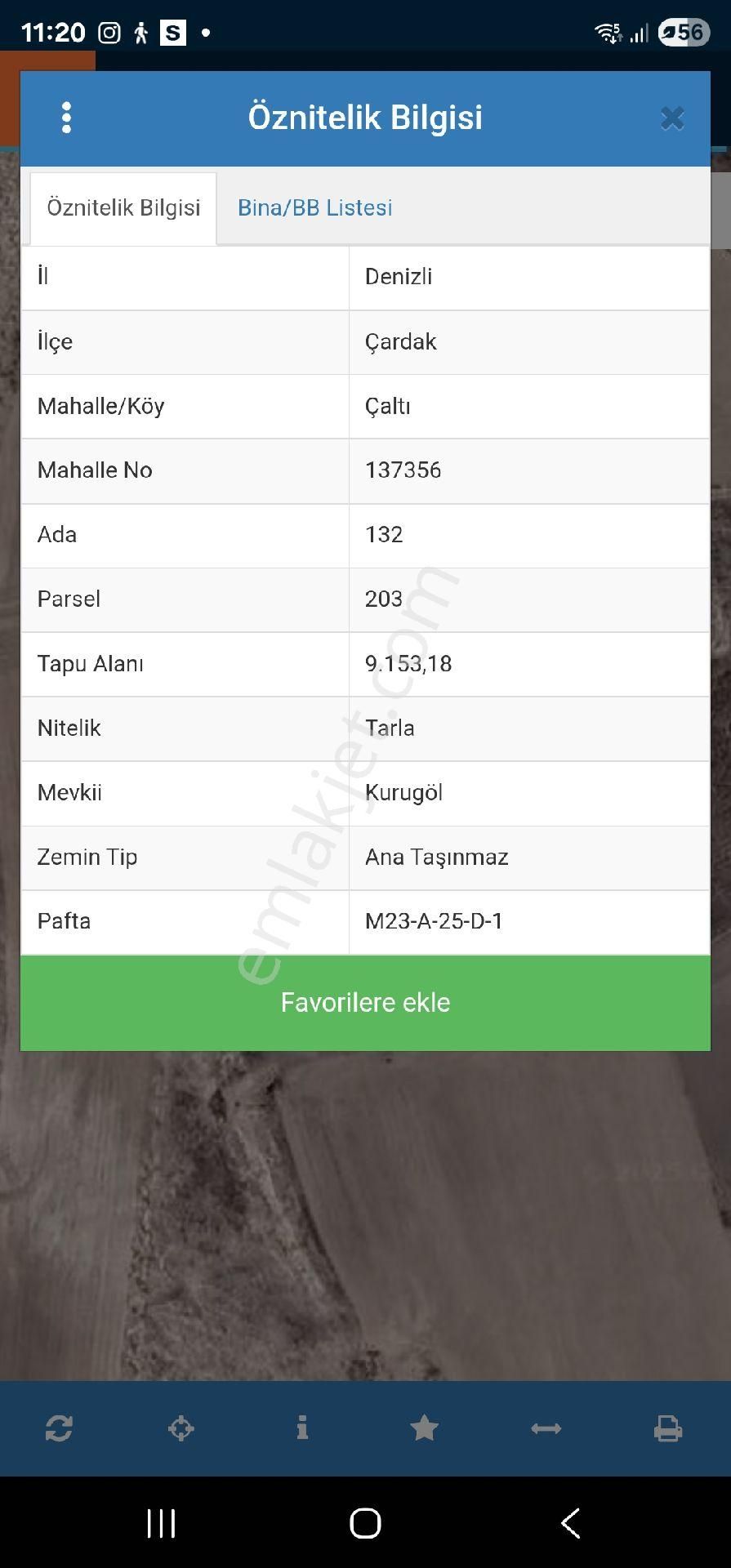 Cardak Caltida Satılık Tarla