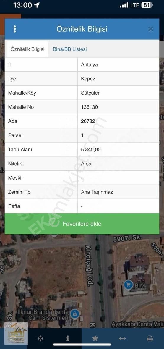 Kır Çiceği Caddesinde Ticari+konut Arsa 160 M2 Hisse