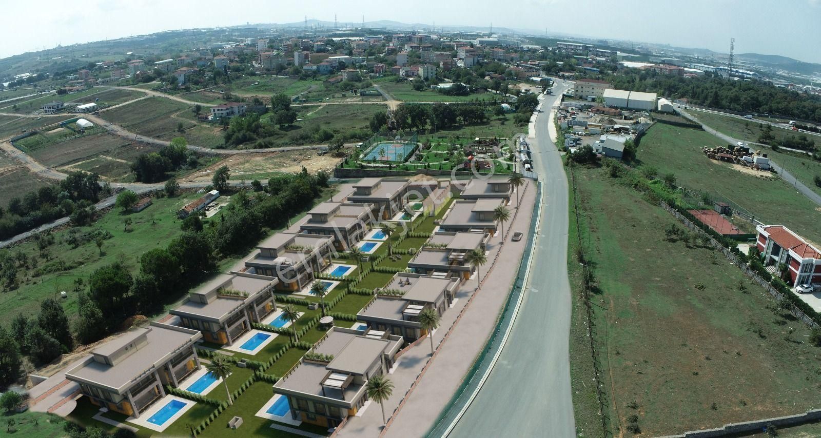 Tuzla Tepeören Müstakil Havuzlu Seyir Teraslı 6+1 Kiralık Villa