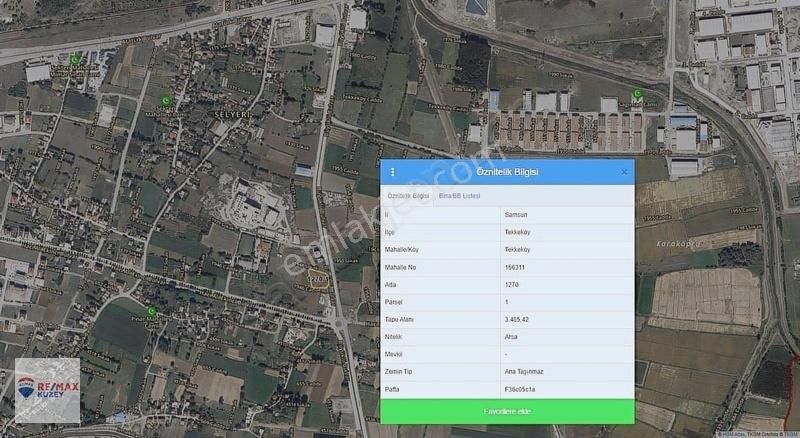 Remax Kuzeyden Tekkeköy De Ticari Satılık Denizsiz Ada