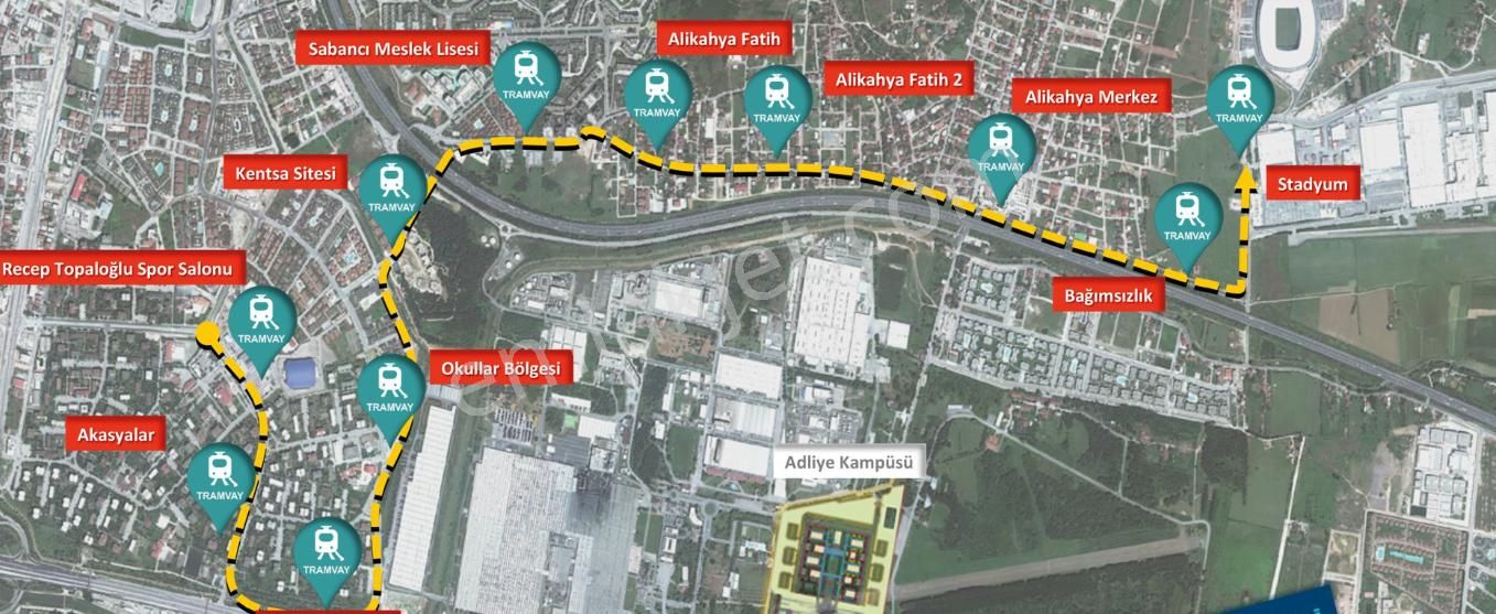 Eskidjiden Alikahya Atatürk Mahallesinde Kiralık Eğimsiz 2+1