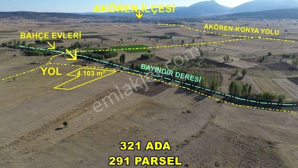 Konya / Akören / Tülce 4.103 M² Müstakil Tapulu Tarla