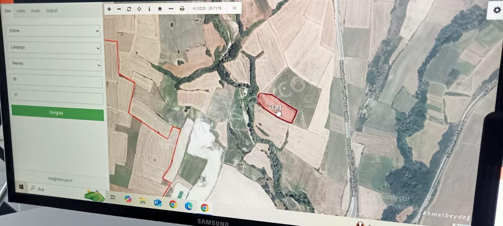 Edirne Lalapaşa Merkezde Satılık 13.5 Dönüm Tarla