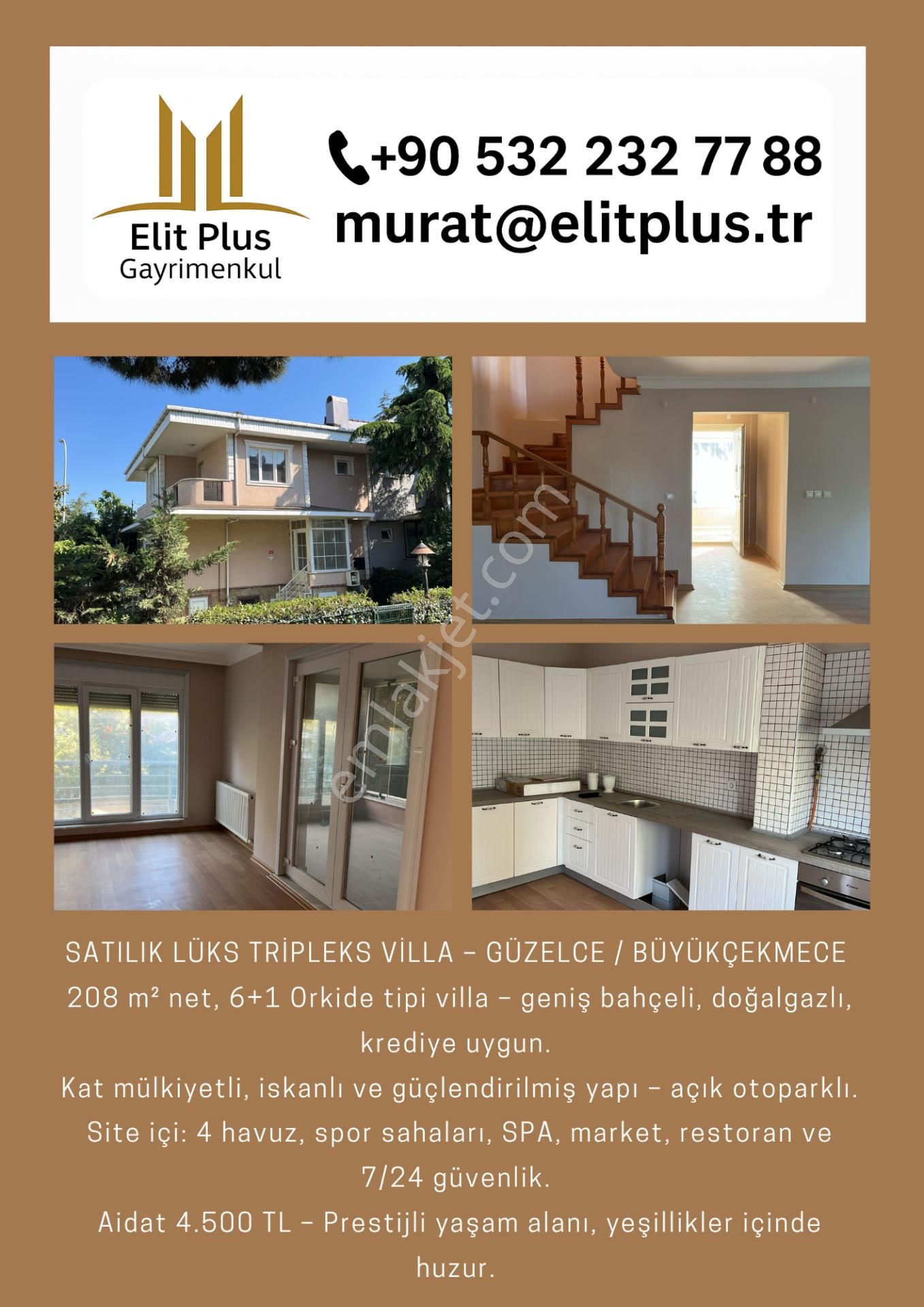 🏡 Satılık Orkide Tipi 208 M² Tripleks Lüks Villa Hukukçular Sitesi