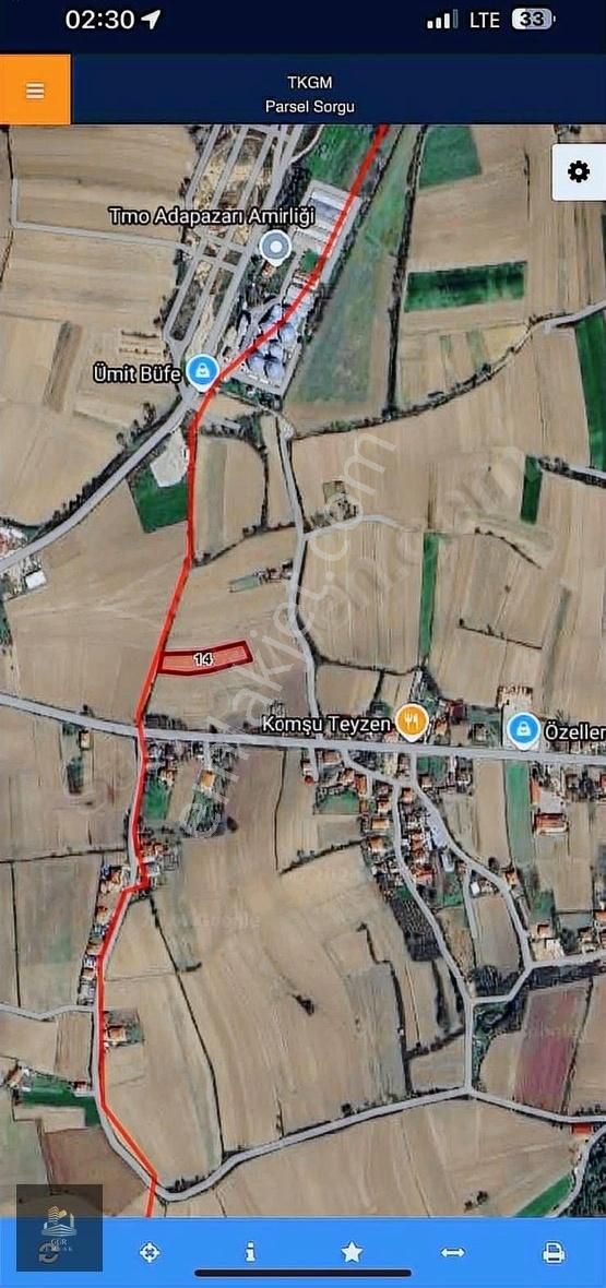 2760 M2 Yola Bir Parsel İmara 50 Metre Muhteşem Tarla