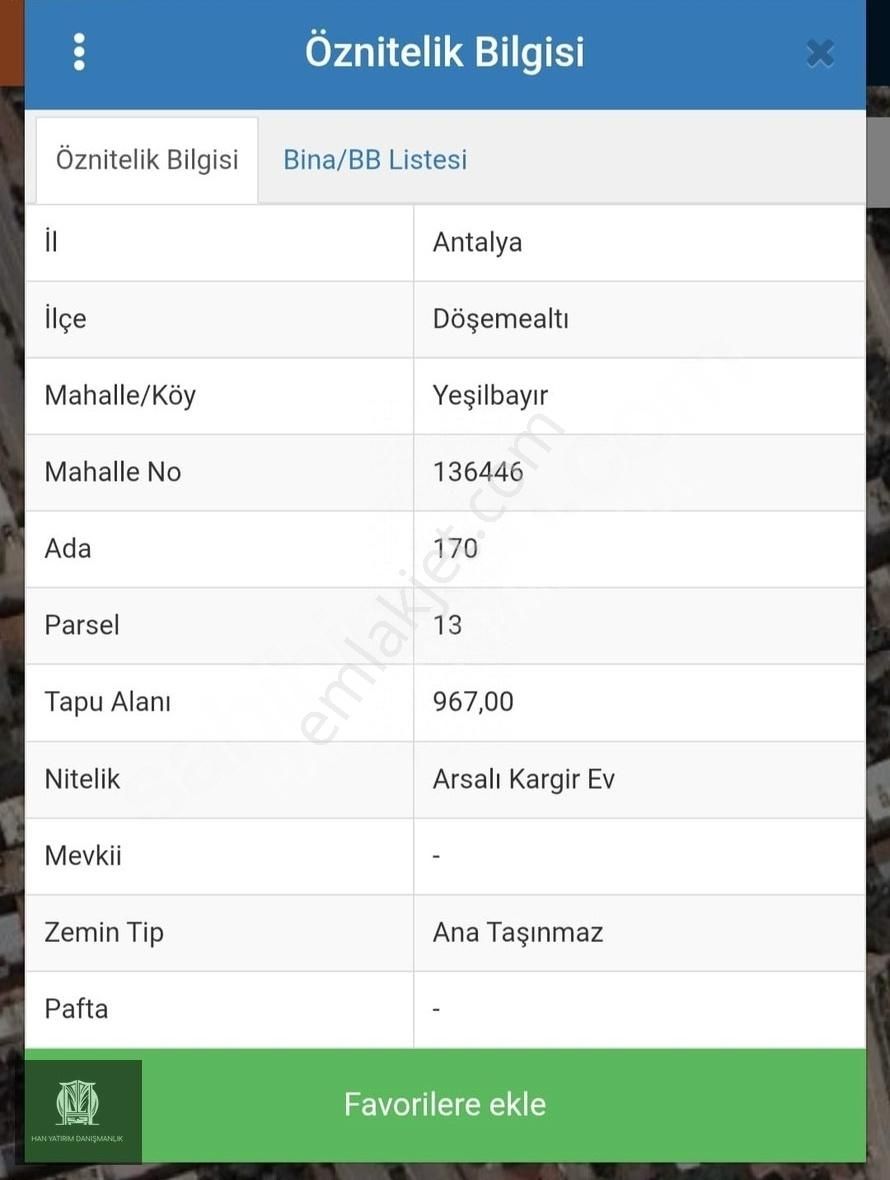 Döşemealtı Yeşilbayır Ana Cadde Üzerinde Arsa Ve Dukkan Satılık