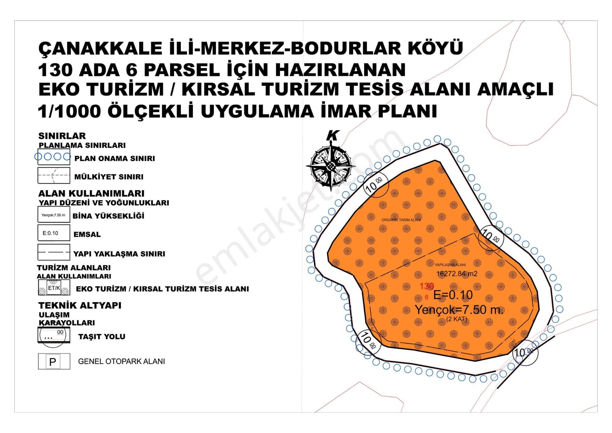 Çanakkale Bodurlarda Satılık Doğa Manzaralı Ekoturizm Arsası