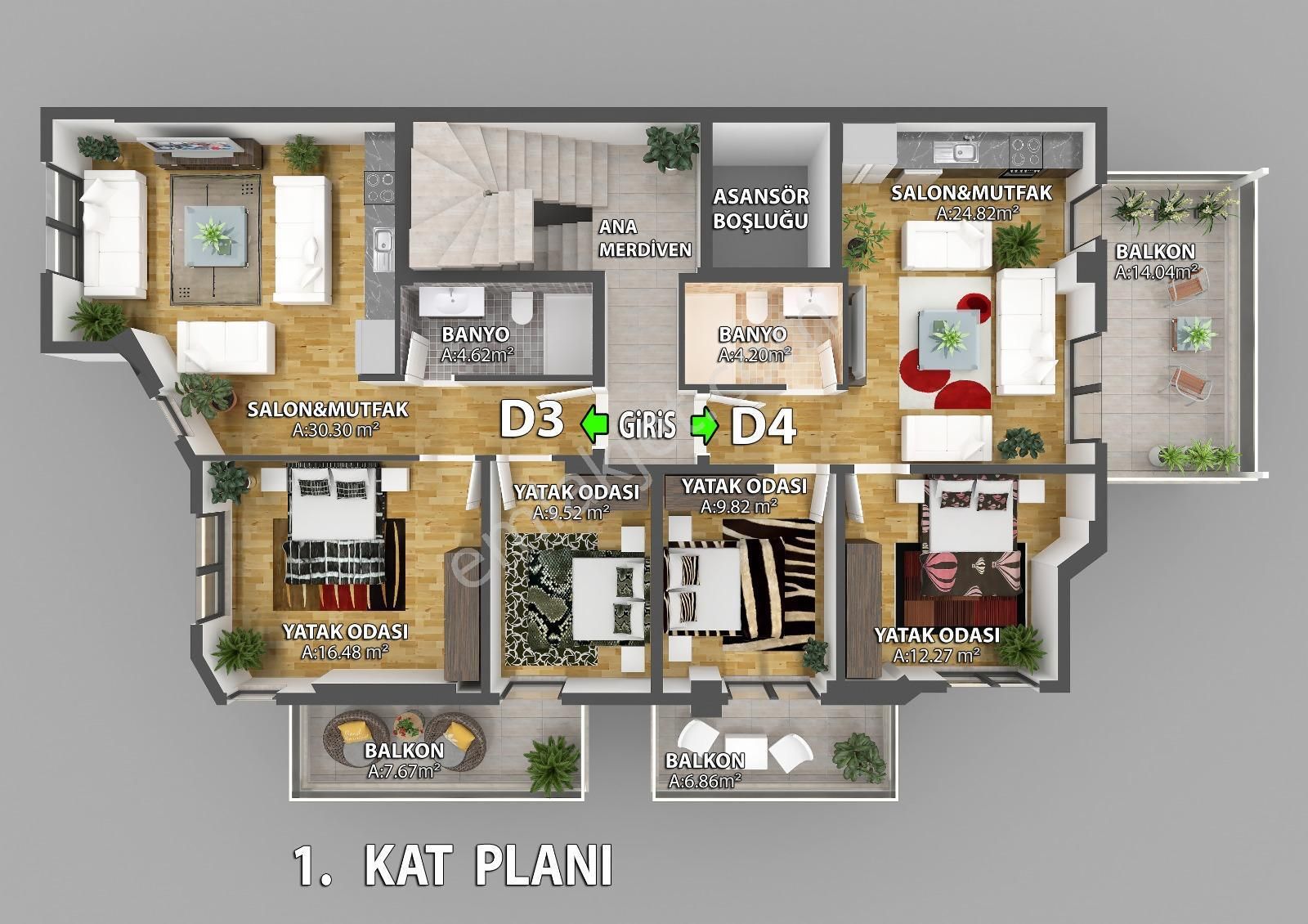 Stop’tan Hıdırlık 2+1 Arakat Projeden Daire - Görsel 16