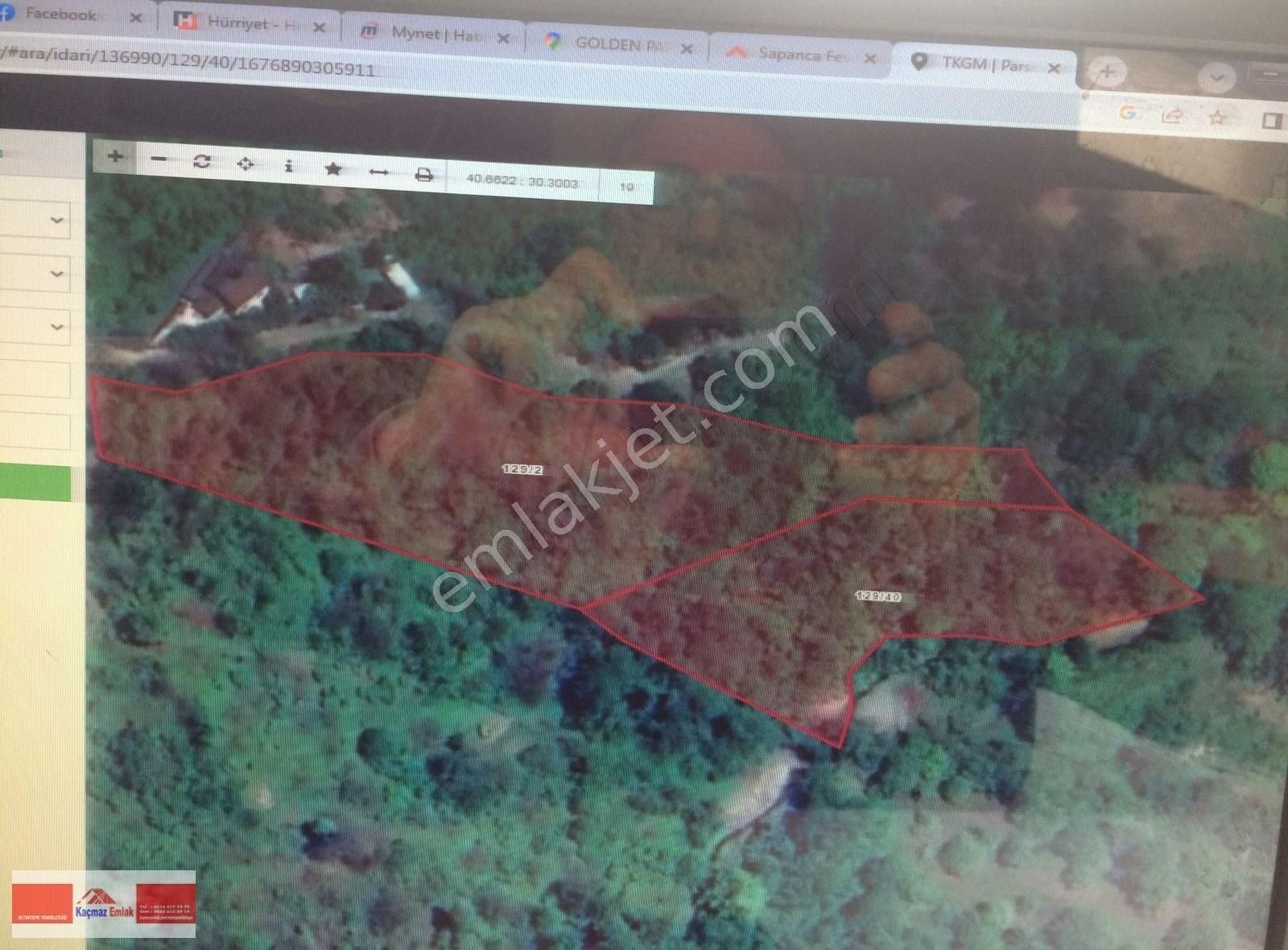 Acil !!!!! Sapanca Fevziye'de 7256 M² Satılık Arazi
