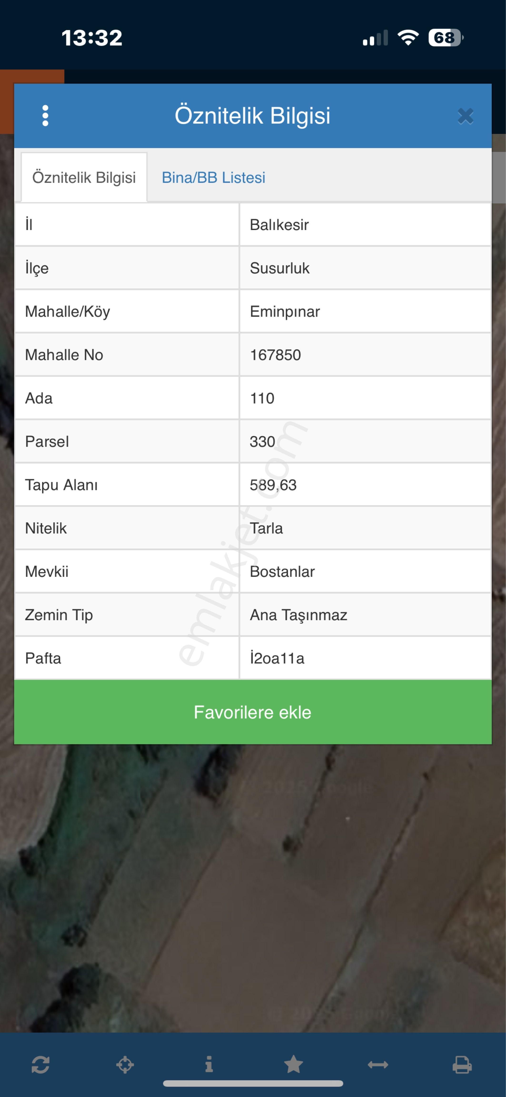 Susurluk Eminpınar Mahallesi Satılık Tarla