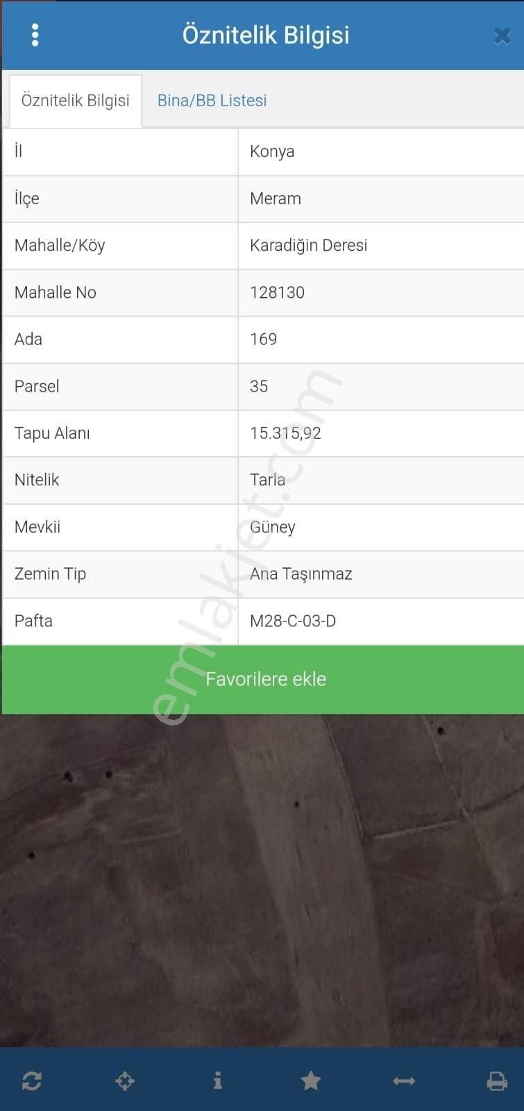 Konya Meram Karadiğin Deresi 1.900.m2 Satılık Tarla