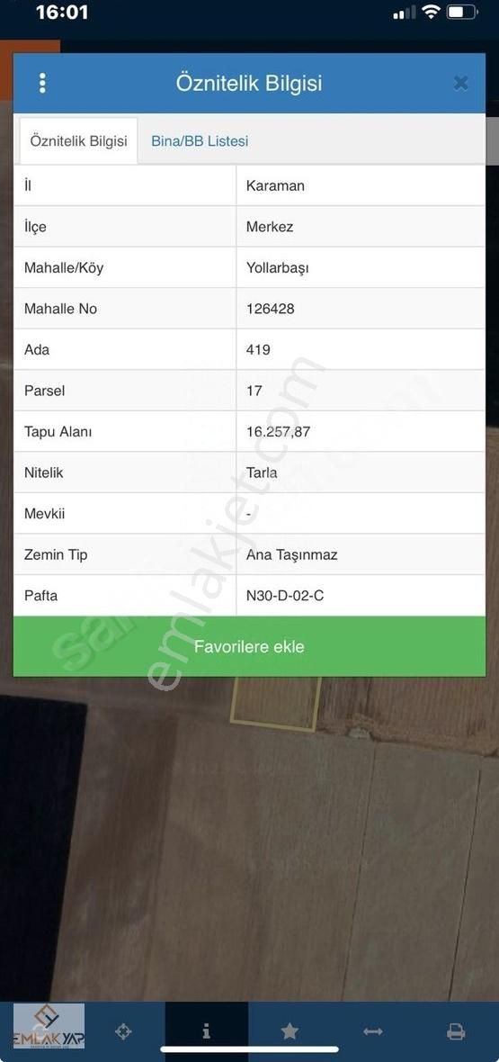 Emlakyap Tan Karaman Yollarbaşında Yatırımlık Tarla