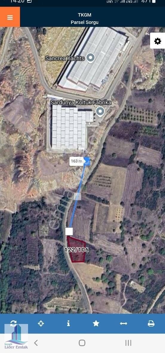 Bursa İnegöl Hamzabey Mh Sanayi İmar Dibi 1700 M2 Satılık Tarla